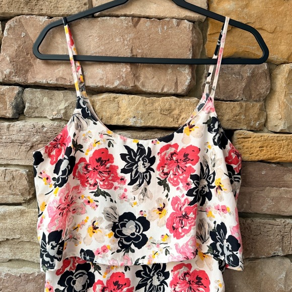 Abercrombie & Fitch M Floral Tiered Ruffle Sundress Mini Dress Coquette Romantic - Picture 5 of 13